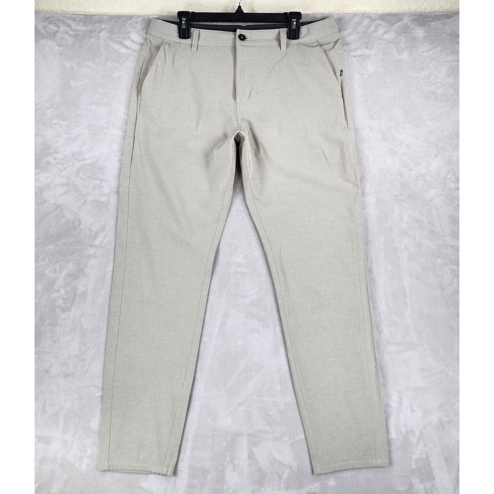 Vuori Aim Pants Mens 34x32 Beige Slim Fit Stretch Tech Chino Casual Travel Pants